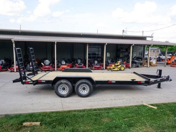 7×18 I-Beam Equipment Trailer (2) 7K Axles Stand-Up Ramps - Image 7