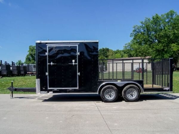 7×18 Hybrid Flat-Nose Enclosed Trailer with 4ft Mesh Deck Storage - Image 2