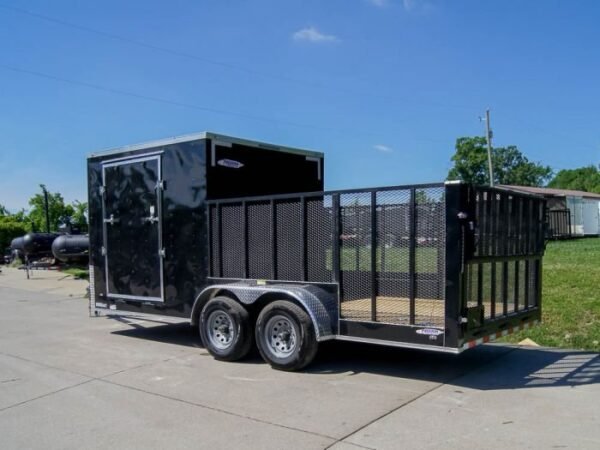 7×18 Hybrid Flat-Nose Enclosed Trailer with 4ft Mesh Deck Storage - Image 3