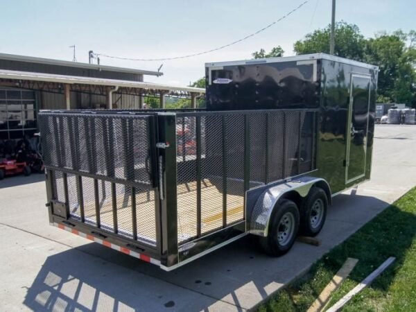 7×18 Hybrid Flat-Nose Enclosed Trailer with 4ft Mesh Deck Storage - Image 4