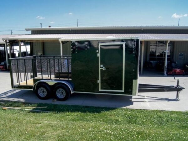 7×18 Hybrid Flat-Nose Enclosed Trailer with 4ft Mesh Deck Storage - Image 6