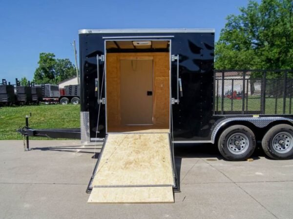 7×18 Hybrid Flat-Nose Enclosed Trailer with 4ft Mesh Deck Storage - Image 12