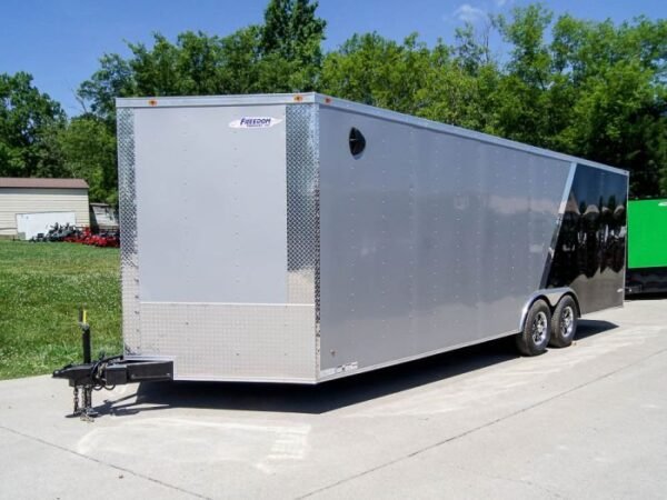 8.5×24 Two Tone-Black/Silver Enclosed Trailer (2) 5200lb Axle Storage