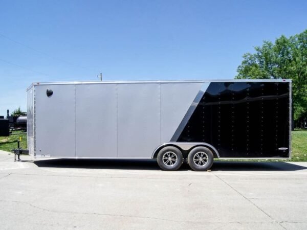 8.5×24 Two Tone-Black/Silver Enclosed Trailer (2) 5200lb Axle Storage - Image 3