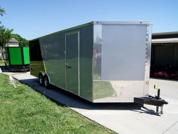 8.5×24 Two Tone-Black/Silver Enclosed Trailer (2) 5200lb Axle Storage - Image 9