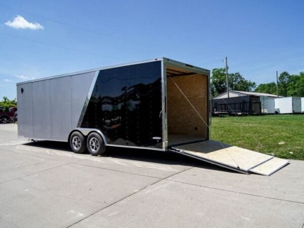 8.5×24 Two Tone-Black/Silver Enclosed Trailer (2) 5200lb Axle Storage - Image 14