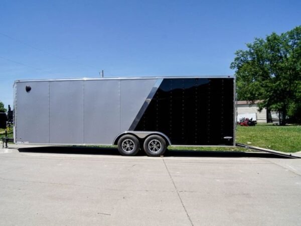 8.5×24 Two Tone-Black/Silver Enclosed Trailer (2) 5200lb Axle Storage - Image 15