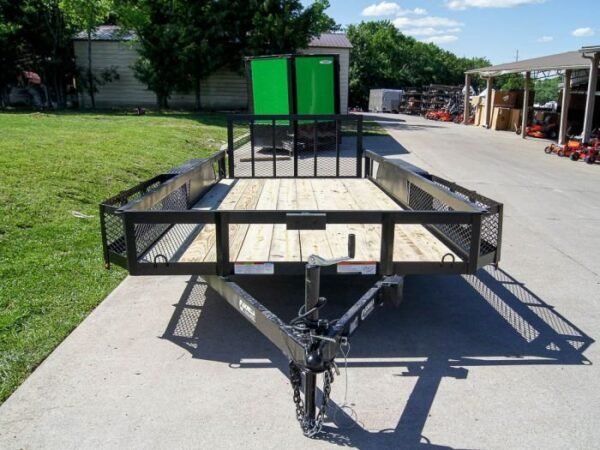 6.4×16 Dovetail Utility Trailer with Side Baskets (2) 3500lb Axles