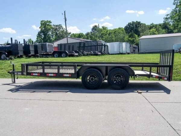 6.4×16 Dovetail Utility Trailer with Side Baskets (2) 3500lb Axles - Image 3