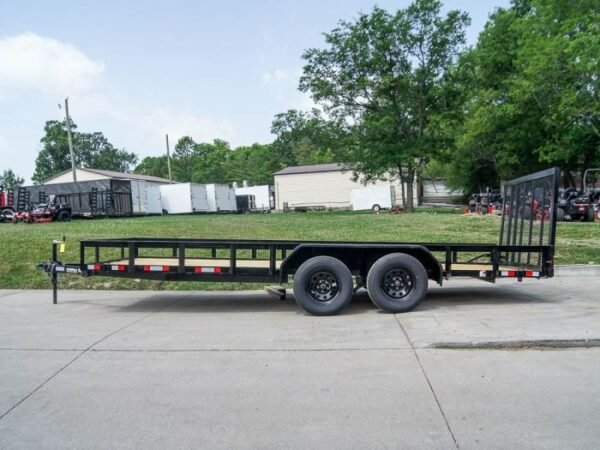 6.4×18 Straight Deck Utility Trailer with Tall Gate (2) 3500lb Axles - Image 3