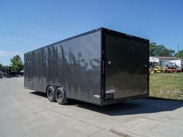8.5×24 Charcoal Grey V-Nose Enclosed Trailer with Blackout Package Storage - Image 5