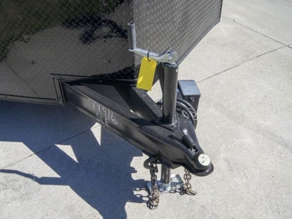 8.5×24 Charcoal Grey V-Nose Enclosed Trailer with Blackout Package Storage - Image 11