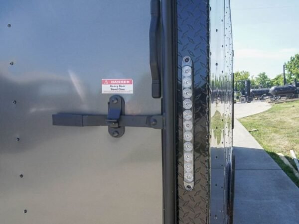 8.5×24 Charcoal Grey V-Nose Enclosed Trailer with Blackout Package Storage - Image 12