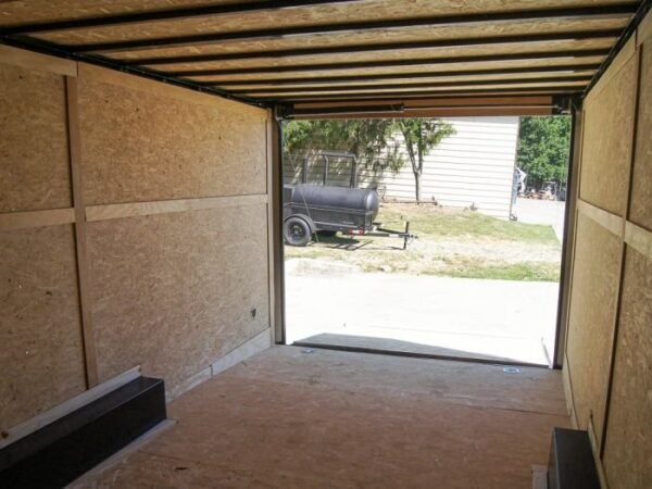 8.5×24 Charcoal Grey V-Nose Enclosed Trailer with Blackout Package Storage - Image 22