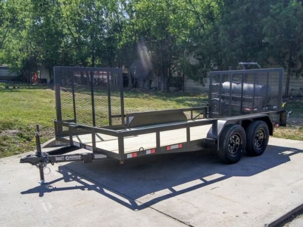 7×14 Straight Deck Utility Trailer with Side Gate (2) 3500lb Axles - Image 3