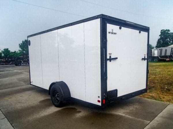 7×14 Enclosed Trailer White V-Nose Blackout Package 3,500lb Axle Storage - Image 5