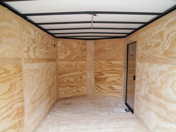 7×14 Enclosed Trailer White V-Nose Blackout Package 3,500lb Axle Storage - Image 15