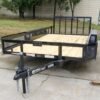 6.4×14 Dovetail Utility Trailer with Side Baskets (2) 3500lb Axles - Image 2