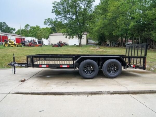 6.4×14 Dovetail Utility Trailer with Side Baskets (2) 3500lb Axles - Image 3