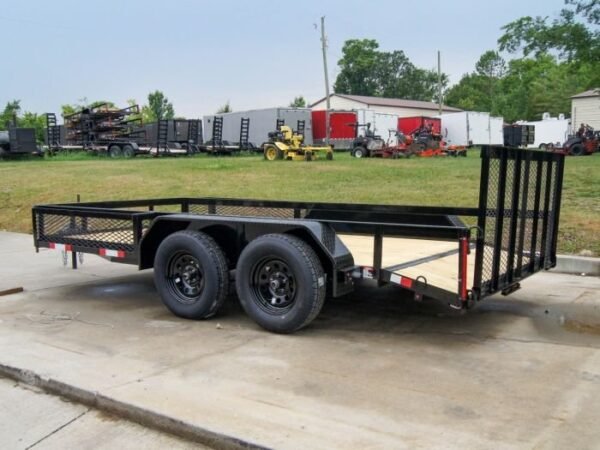 6.4×14 Dovetail Utility Trailer with Side Baskets (2) 3500lb Axles - Image 4