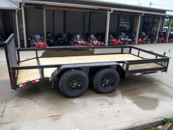 6.4×14 Dovetail Utility Trailer with Side Baskets (2) 3500lb Axles - Image 8