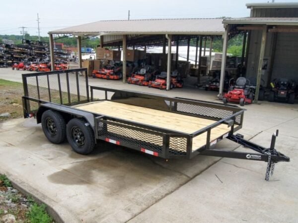 6.4×14 Dovetail Utility Trailer with Side Baskets (2) 3500lb Axles