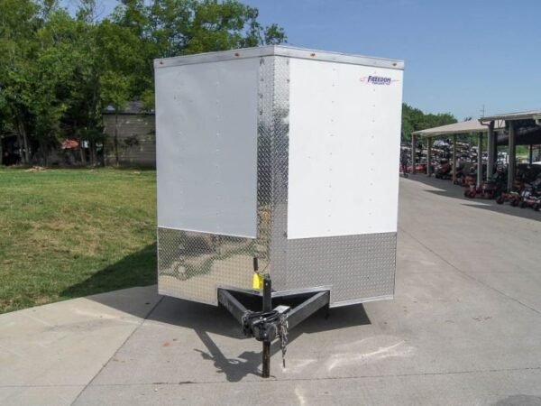 7×16 White V-Nose Enclosed Trailer with Elect Pkg (2) 3500lb Axle Storage - Image 8