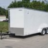 7×16 White V-Nose Enclosed Trailer with Elect Pkg (2) 3500lb Axle Storage - Image 2