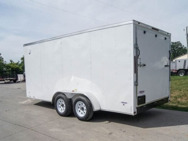 7×16 White V-Nose Enclosed Trailer with Elect Pkg (2) 3500lb Axle Storage - Image 4