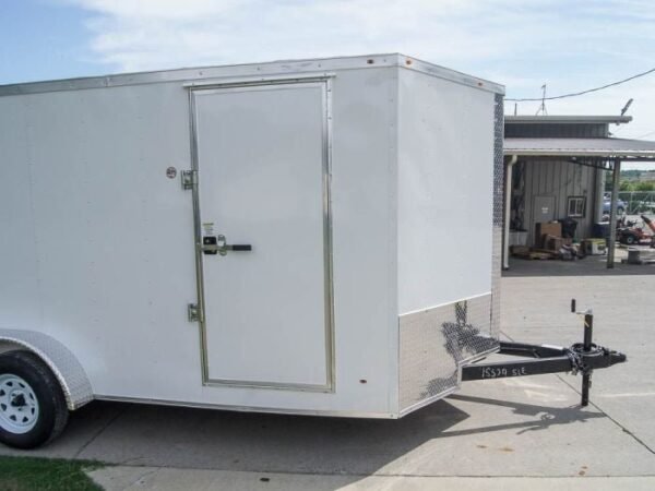 7×16 White V-Nose Enclosed Trailer with Elect Pkg (2) 3500lb Axle Storage - Image 7