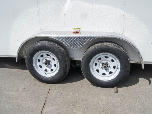 7×16 White V-Nose Enclosed Trailer with Elect Pkg (2) 3500lb Axle Storage - Image 9
