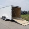 7×16 White V-Nose Enclosed Trailer with Elect Pkg (2) 3500lb Axle Storage - Image 13