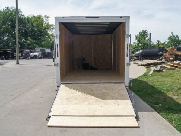 7×16 White V-Nose Enclosed Trailer with Elect Pkg (2) 3500lb Axle Storage - Image 14