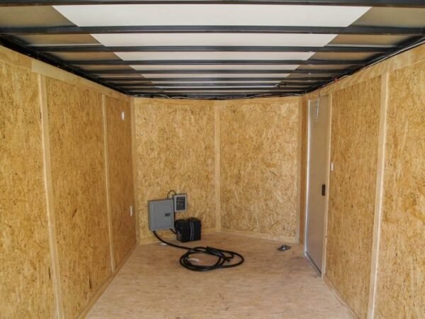 7×16 White V-Nose Enclosed Trailer with Elect Pkg (2) 3500lb Axle Storage - Image 15
