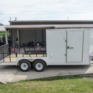 7×18 Hybrid Enclosed Trailer with Side Door (2) 5,200lb Axles Storage