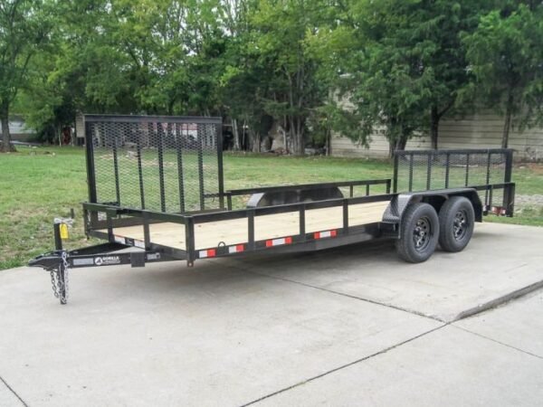 7×18 Dovetail Utility Trailer with Side Gate (2) 3,500lb Axles