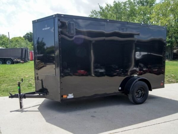 6×12 Enclosed Trailer Black V-Nose Blackout Package 3,500lb Axle Storage - Image 3