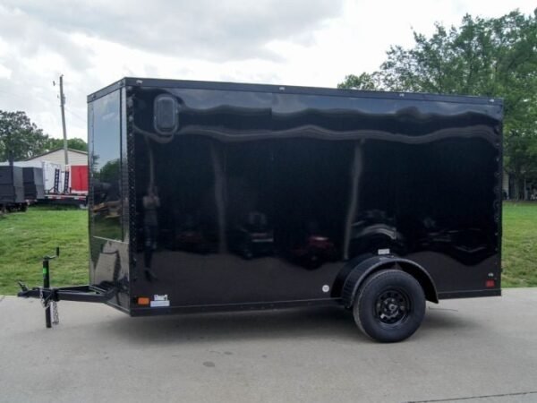 6×12 Enclosed Trailer Black V-Nose Blackout Package 3,500lb Axle Storage - Image 4