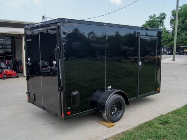 6×12 Enclosed Trailer Black V-Nose Blackout Package 3,500lb Axle Storage - Image 7