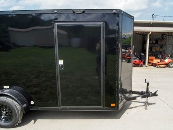 6×12 Enclosed Trailer Black V-Nose Blackout Package 3,500lb Axle Storage - Image 13