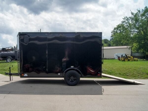 6×12 Enclosed Trailer Black V-Nose Blackout Package 3,500lb Axle Storage - Image 14