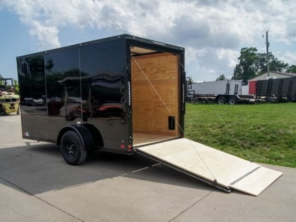 6×12 Enclosed Trailer Black V-Nose Blackout Package 3,500lb Axle Storage - Image 16