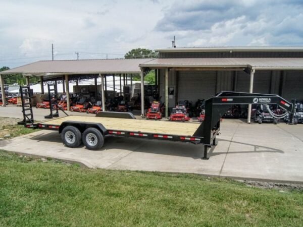 7×22 Gooseneck Equipment Trailer (2) 7K Axles Standup Ramps - Image 7