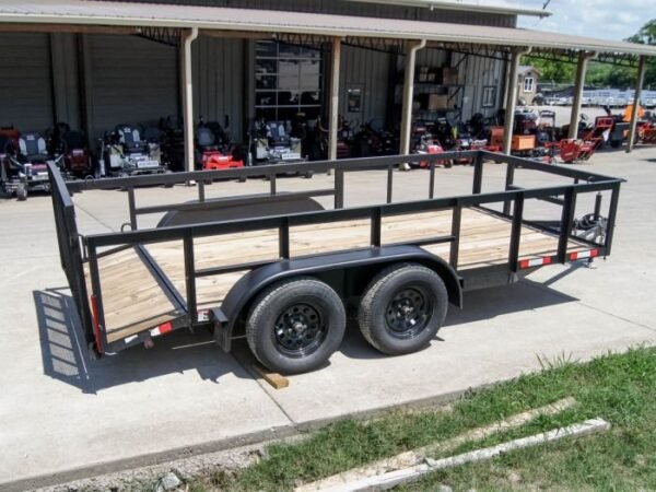 6.4×14 Utility Trailer with 2ft Side Railing (2) 3500lb Axles - Image 6