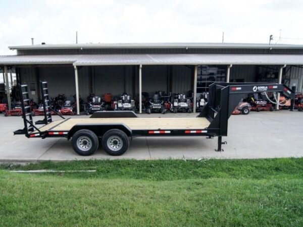 7×18 Gooseneck Equipment Trailer (2) 7K Axles Standup Ramps - Image 8