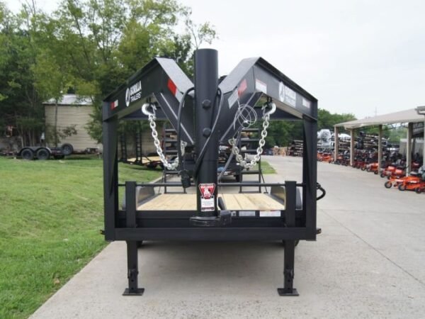 7×14 Gooseneck Equipment Trailer (2) 7K Axles with Stand-Up Ramps - Image 2