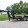 7×14 Gooseneck Equipment Trailer (2) 7K Axles with Stand-Up Ramps