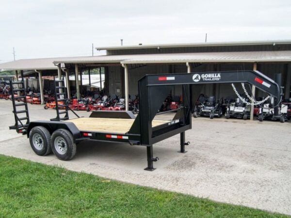 7×14 Gooseneck Equipment Trailer (2) 7K Axles with Stand-Up Ramps - Image 5