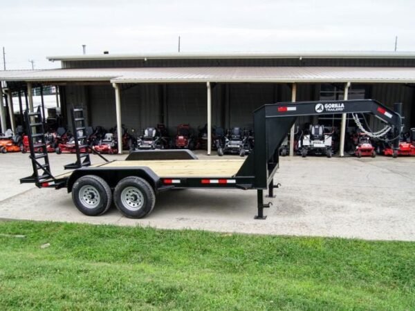 7×14 Gooseneck Equipment Trailer (2) 7K Axles with Stand-Up Ramps - Image 6