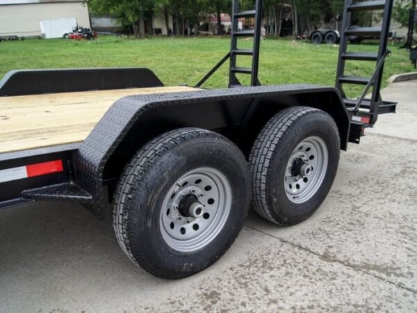 7×14 Gooseneck Equipment Trailer (2) 7K Axles with Stand-Up Ramps - Image 9